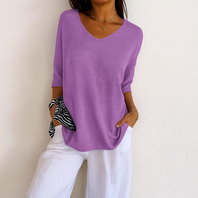 Celine™ | Classic V-Neck Knit Blouse