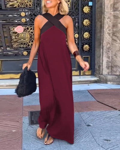 Mila | Cross-Neck Maxi Dress