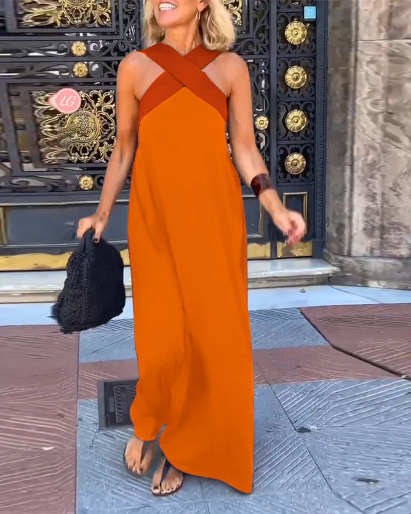 Mila | Cross-Neck Maxi Dress