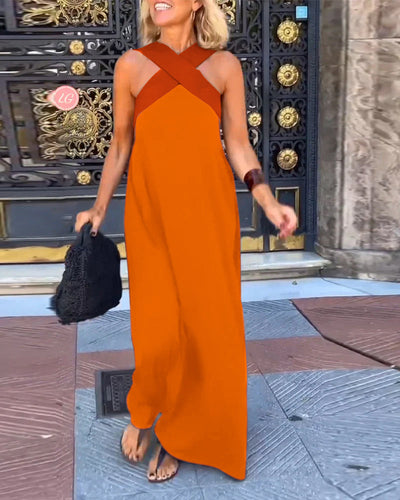 Mila | Cross-Neck Maxi Dress