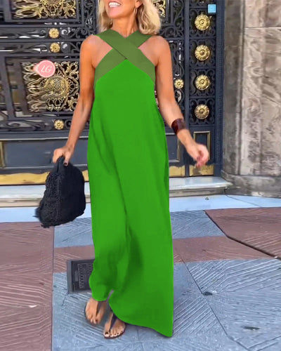 Mila | Cross-Neck Maxi Dress