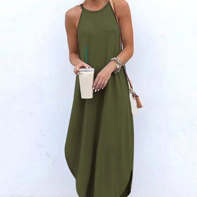 Aurella - Effortless Halter Maxi Dress