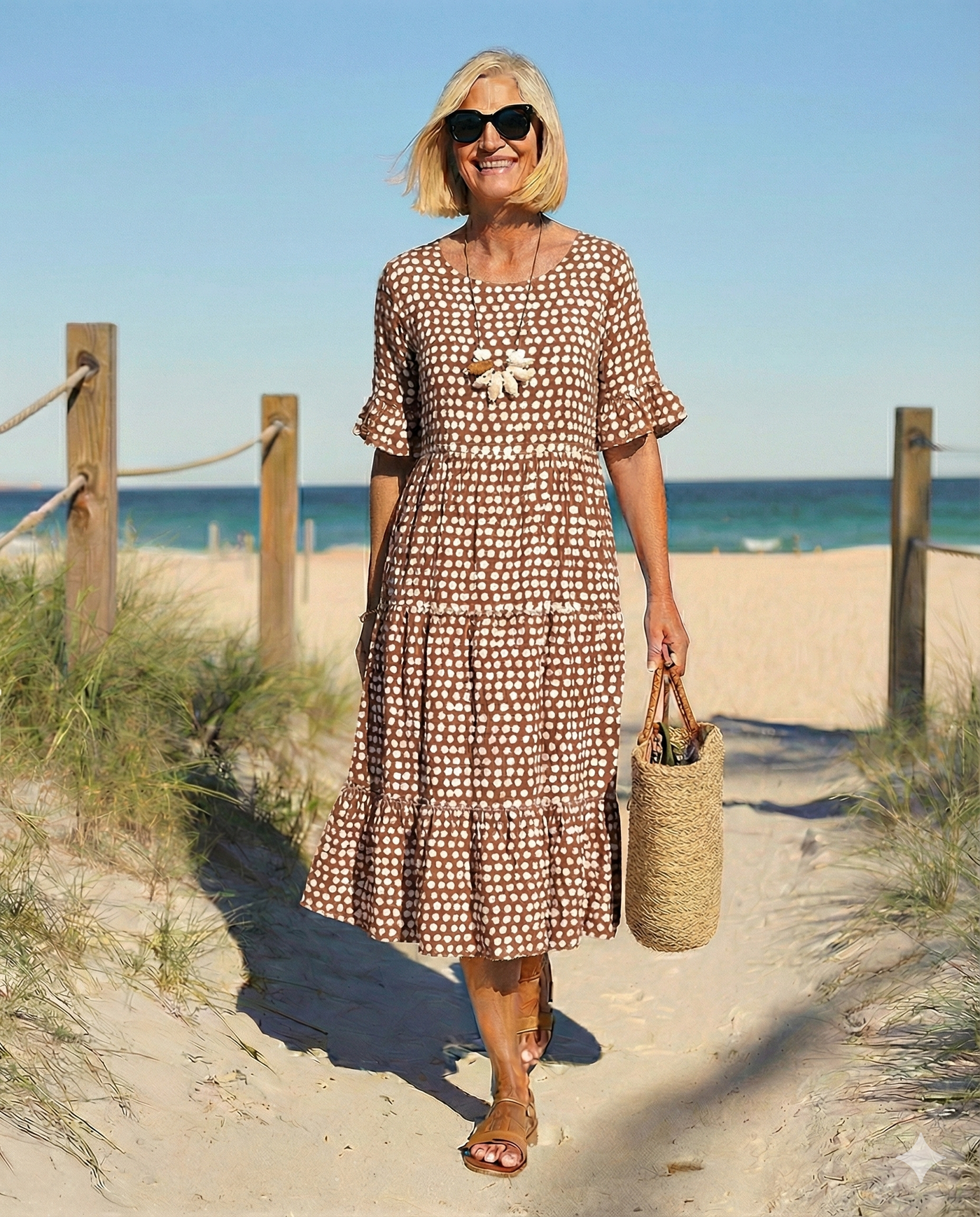 Zora | Sable Short-Sleeve Midi Dress