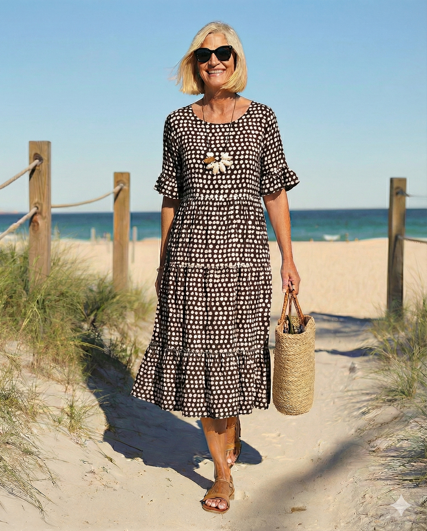 Zora | Sable Short-Sleeve Midi Dress