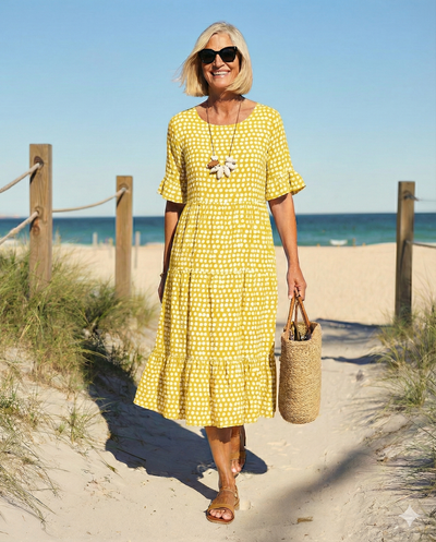 Zora | Sable Short-Sleeve Midi Dress