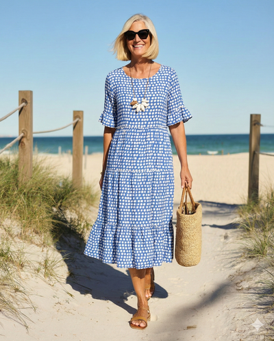 Zora | Sable Short-Sleeve Midi Dress