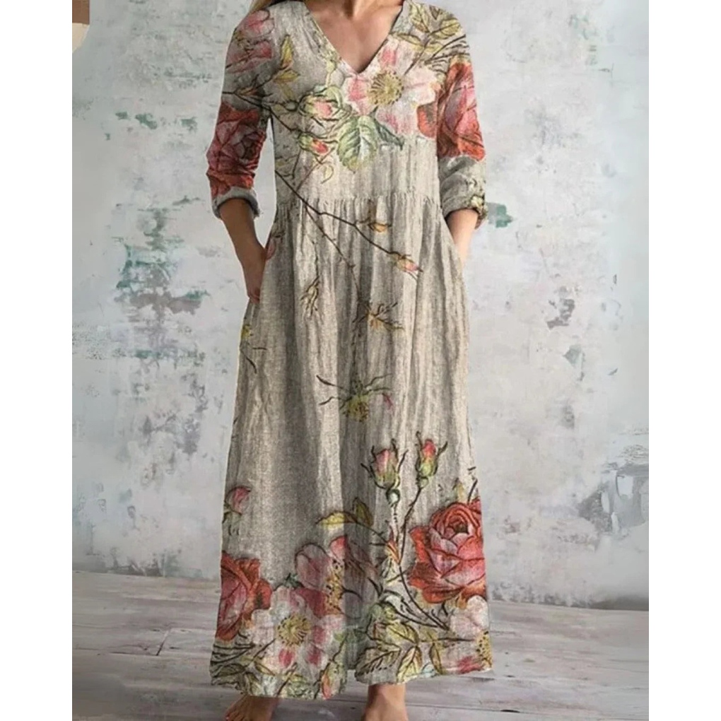 Elowen | Vintage Floral Maxi Dress