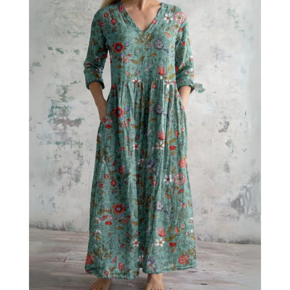 Elowen | Vintage Floral Maxi Dress