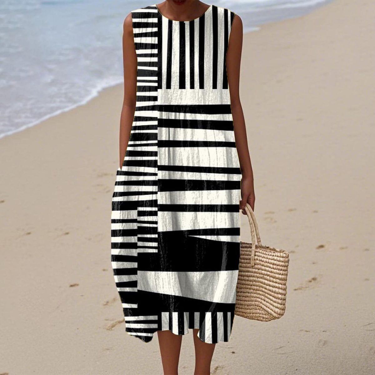 Nerida™ | Abstract Striped Summer Dress