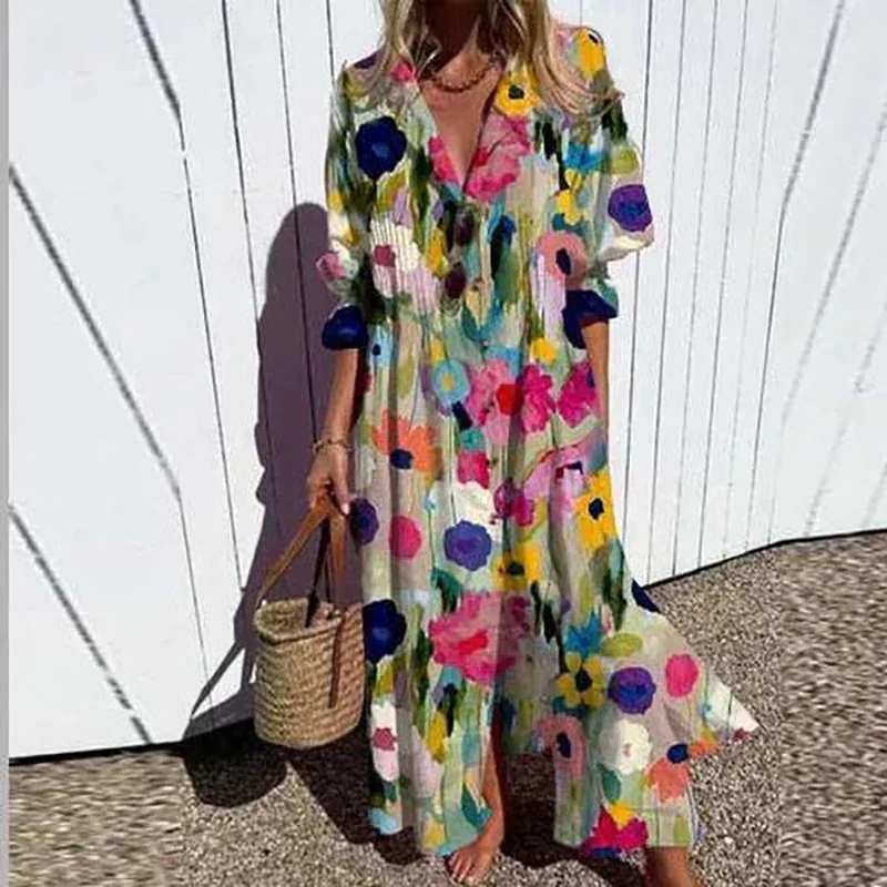Puff sleeve maxi dress