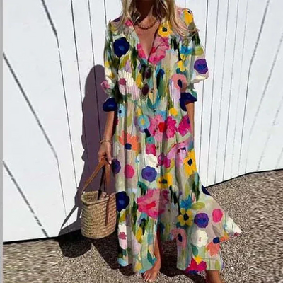 Puff sleeve maxi dress