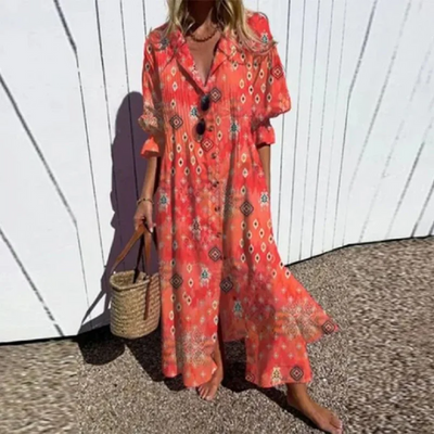 Puff sleeve maxi dress