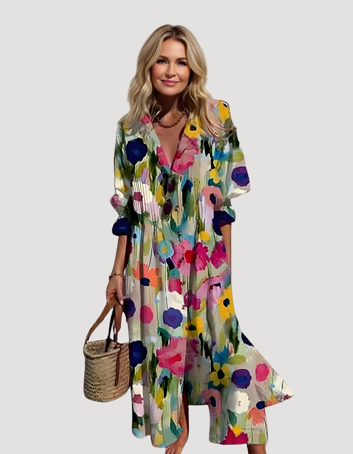 Puff sleeve maxi dress