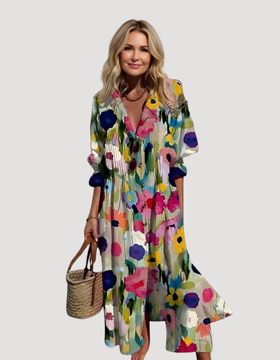 Puff sleeve maxi dress