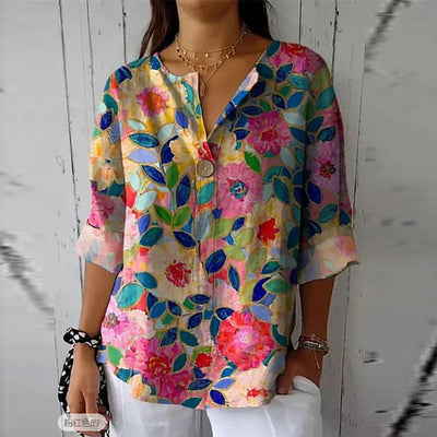 DUNYA | Floral Print Spring Blouse