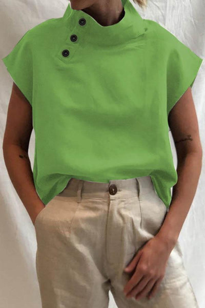 Lowella - Modern Button-Detail Blouse