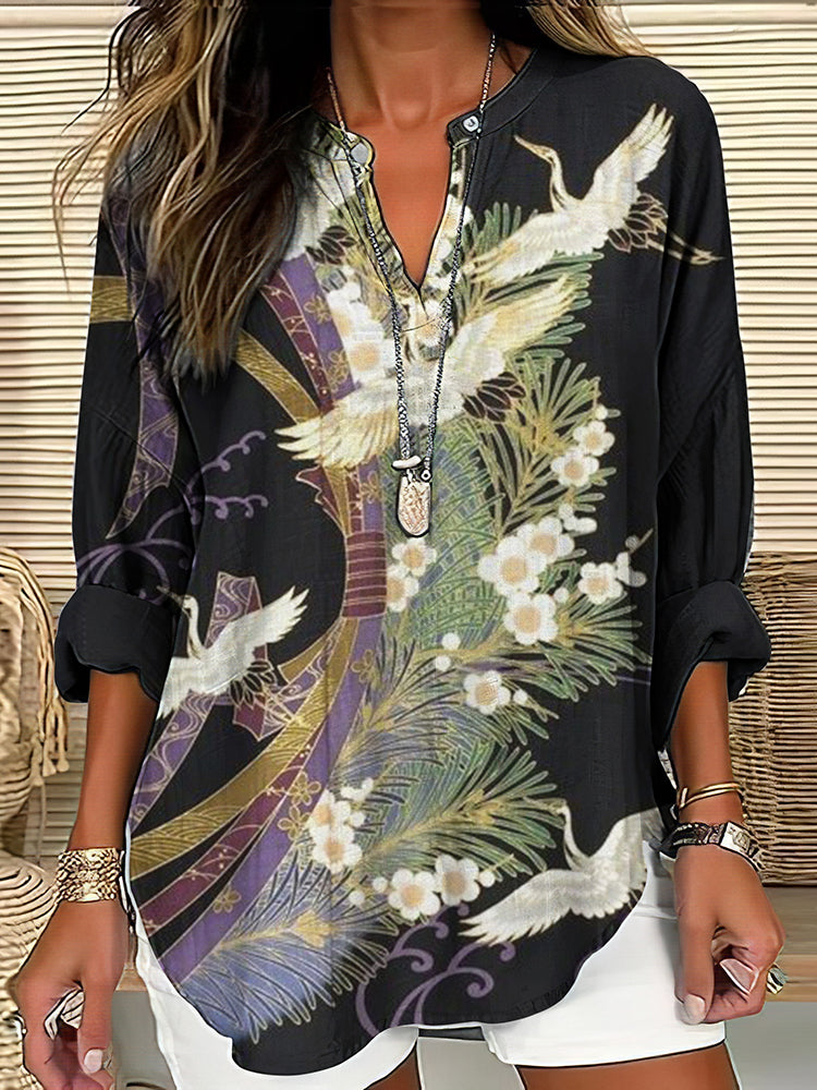 Breezy | Chic Flight Print Blouse