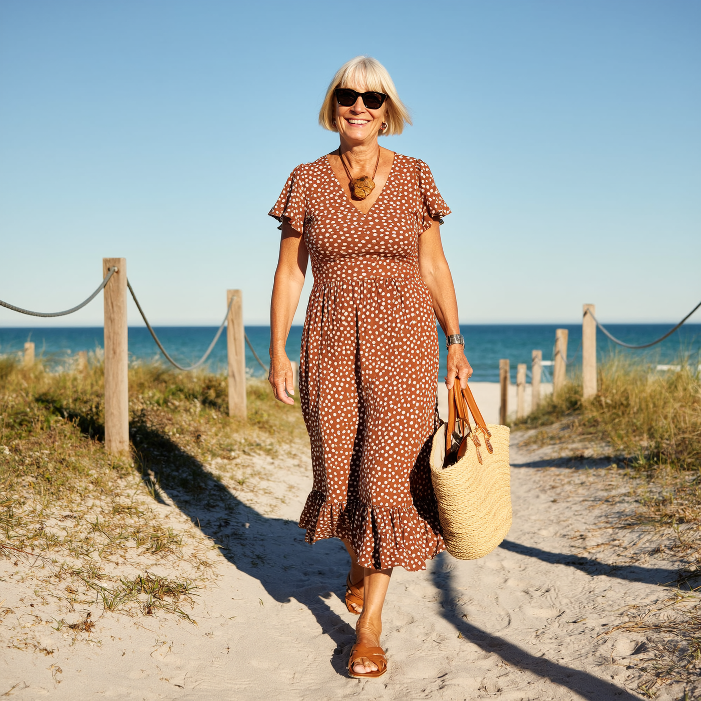 Zora | Sable Short-Sleeve Midi Dress