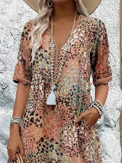 Floral Dress with Tummy Coverage