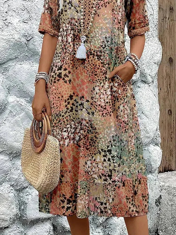 Floral Dress with Tummy Coverage