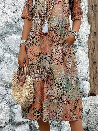 Floral Dress with Tummy Coverage
