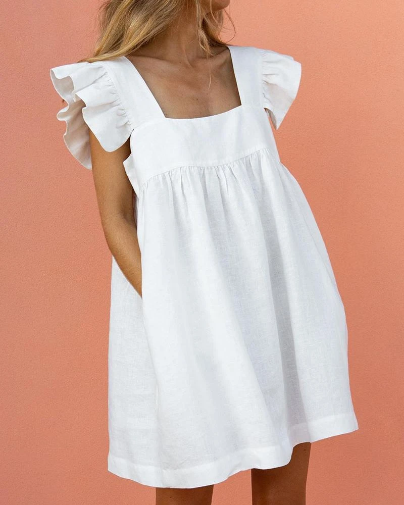 Mikaella - Effortless Flutter-Sleeve Dress
