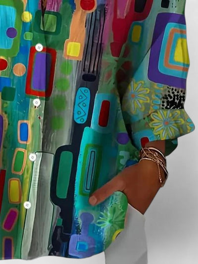 Rose™ | Elegant Geometric Pattern Blouse