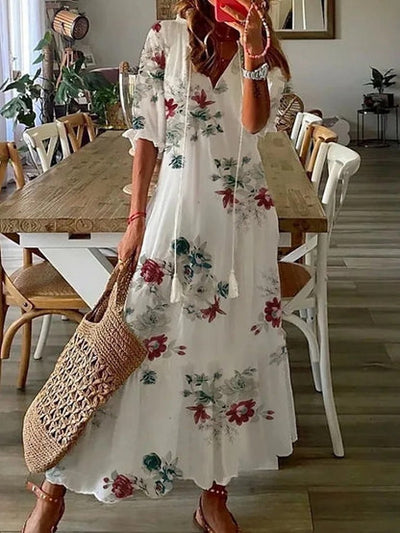 June | Boho Maxi Dress with Flattering Tummy Coverage
